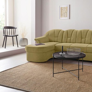 Wohnlandschaft DOMO COLLECTION Papenburg Sofas Gr. B/H/T: 297 cm x 84 cm x 180 cm, Webstoff, Recamiere links, mit Bettfunktion, grün (grün, gelb) Wohnlandschaften Sofas in großer Farbvielfalt, wahlweise Bettfunktion, frei im Raum stellbar