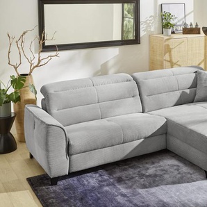 Wohnlandschaft Double One, hellgrau, inkl. Funktionen