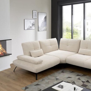 Wohnlandschaft Dover Cord, beige, inkl. Schwenkrücken