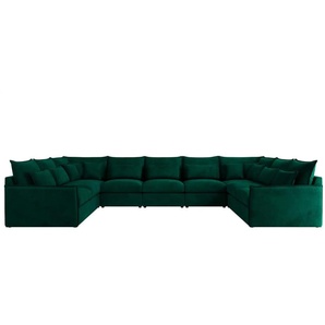 Wohnlandschaft Dunkelgrün - grün - Materialmix - 442 cm - 93 cm | Möbel Kraft