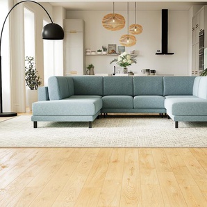 Wohnlandschaft Eisblau - Flexible Designer-Wohnlandschaft: Hochwertige Materialien, einzigartiges Design - 308 x 75 x 214 cm, Konfigurator