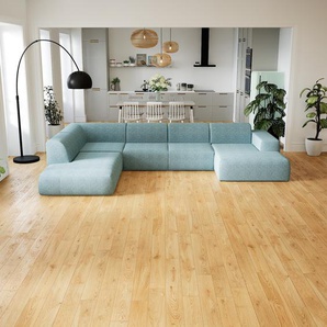 Wohnlandschaft Eisblau - Flexible Designer-Wohnlandschaft: Hochwertige Materialien, einzigartiges Design - 366 x 72 x 241 cm, Konfigurator