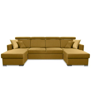 Wohnlandschaft mit Schlaffunktion Mils - gelb - Materialmix - 280 cm - 97 cm | Möbel Kraft