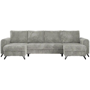 Wohnlandschaft Hellgrau   ¦ silber ¦ Maße (cm): B: 312 H: 90