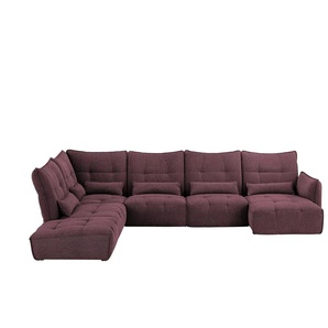 Wohnlandschaft Jeaneva - rot - Materialmix - 275 cm - 101 cm - cm 428,0 | Möbel Kraft