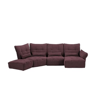 Wohnlandschaft Jeaneva - rot - Materialmix - 384 cm - 101 cm - cm 197,0 | Möbel Kraft
