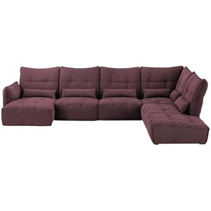 Wohnlandschaft Jeaneva - rot - Materialmix - 428 cm - 101 cm - cm 275,0 | Möbel Kraft