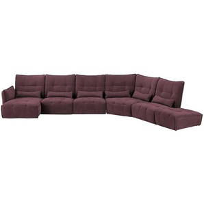 Wohnlandschaft Jeaneva - rot - Materialmix - 465 cm - 101 cm - cm 275,0 | Möbel Kraft