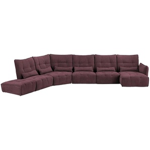 Wohnlandschaft Jeaneva - rot - Materialmix - 465 cm - 101 cm - cm 275,0 | Möbel Kraft