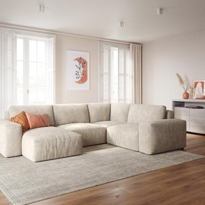 Wohnlandschaft Lanzo 300x210 cm Cord Beige Recamiere variabel, Wohnlandschaften