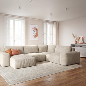 Wohnlandschaft Lanzo XL 360x260 cm Cord Beige Recamiere variabel, Wohnlandschaften