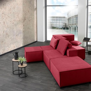 Wohnlandschaft MAX WINZER MOVE Sofas Gr. B/H/T: 240 cm x 78 cm x 240 cm, Flachgewebe 16525, rot Wohnlandschaften Sofa-Set 03 aus 8 Sitz-Elementen, inklusive 3 Zierkissen, kombinierbar