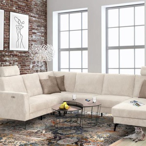 Wohnlandschaft Mayla, creme, inkl. Funktionen