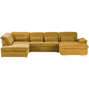 Wohnlandschaft mit Funktion  Perry ¦ gelb ¦ Maße (cm): B: 374