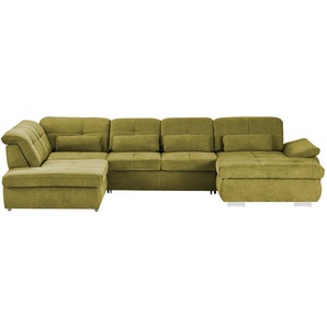 Wohnlandschaft mit Funktion  Perry ¦ grün ¦ Maße (cm): B: 374 H: 100 T: 195.0