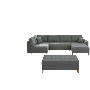 Wohnlandschaft mit Hocker | grau | 310 cm | 81 cm |