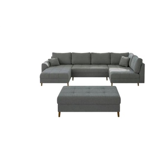 S-STYLE Wohnlandschaft mit Hocker  Lars ¦ grau ¦ Maße (cm): B: 310 H: 81