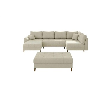 S-STYLE Wohnlandschaft mit Hocker  Maya ¦ beige ¦ Maße (cm): B: 310 H: 81