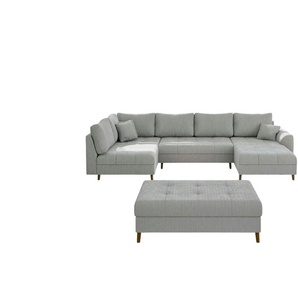 Wohnlandschaft mit Hocker  Maya ¦ grau ¦ Maße (cm): B: 310 H: 81