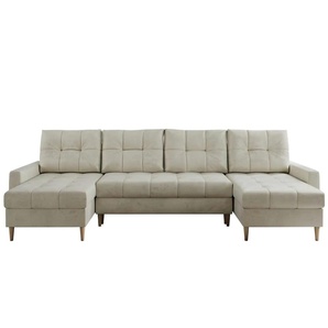 Wohnlandschaft mit Schlaffunktion Astra ¦ beige ¦ Maße (cm): B: 290 H: 75