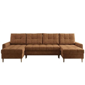 Wohnlandschaft mit Schlaffunktion Astra - orange - Materialmix - 290 cm - 75 cm | Möbel Kraft