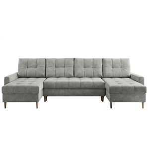 Wohnlandschaft mit Schlaffunktion Astra ¦ silber ¦ Maße (cm): B: 290 H: 75