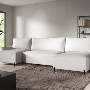 Wohnlandschaft mit Schlaffunktion BRAGA Sofa U-Form Stoff Now or Never Altweiß