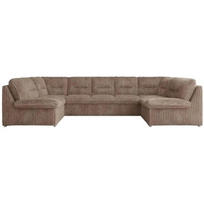 Wohnlandschaft mit Schlaffunktion Comodo ¦ braun ¦ Maße (cm): B: 340 H: 93