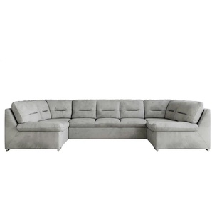 Wohnlandschaft mit Schlaffunktion Comodo ¦ silber ¦ Maße (cm): B: 340 H: 93