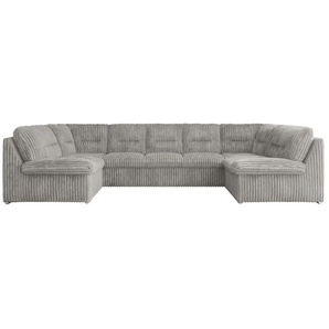 Wohnlandschaft mit Schlaffunktion Comodo - silber - Materialmix - 340 cm - 93 cm | Möbel Kraft