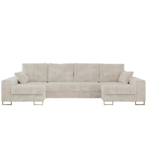 Wohnlandschaft mit Schlaffunktion Dorain ¦ beige ¦ Maße (cm): B: 312 H: 95