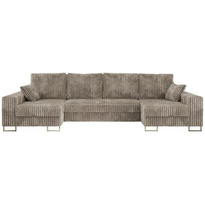 Wohnlandschaft mit Schlaffunktion Dorain ¦ braun ¦ Maße (cm): B: 312 H: 95