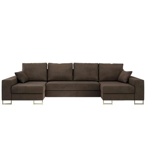 Wohnlandschaft mit Schlaffunktion Dorain ¦ braun ¦ Maße (cm): B: 312 H: 95