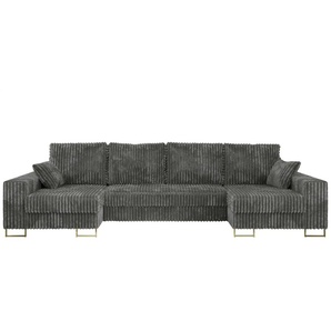 Wohnlandschaft mit Schlaffunktion Dorain ¦ grau ¦ Maße (cm): B: 312 H: 95