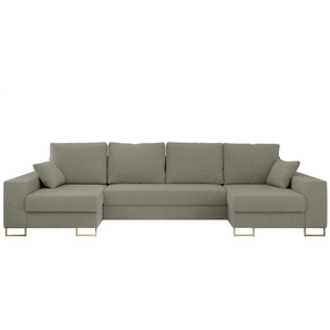 Wohnlandschaft mit Schlaffunktion Dorain ¦ grau ¦ Maße (cm): B: 312 H: 95