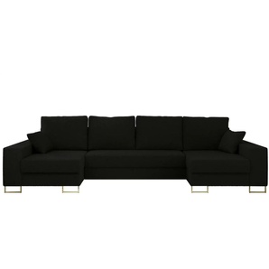Wohnlandschaft mit Schlaffunktion Dorain ¦ schwarz ¦ Maße (cm): B: 312 H: 95