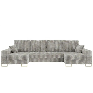 Wohnlandschaft mit Schlaffunktion Dorain ¦ silber ¦ Maße (cm): B: 312 H: 95