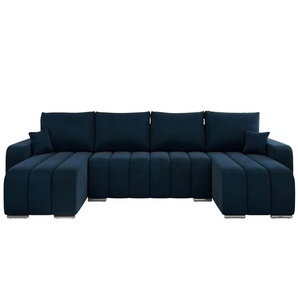 Wohnlandschaft mit Schlaffunktion Kirasso ¦ blau ¦ Maße (cm): B: 320 H: 86