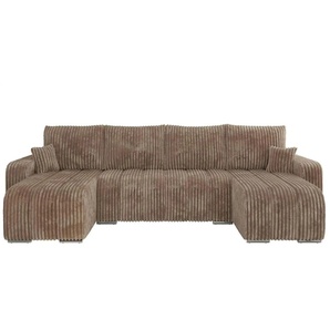 Wohnlandschaft mit Schlaffunktion Kirasso ¦ braun ¦ Maße (cm): B: 320 H: 86