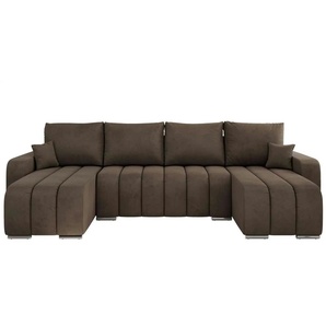 Wohnlandschaft mit Schlaffunktion Kirasso - braun - Materialmix - 320 cm - 86 cm | Möbel Kraft