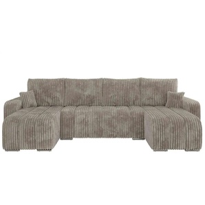 Wohnlandschaft mit Schlaffunktion Kirasso - braun - Materialmix - 320 cm - 86 cm | Möbel Kraft