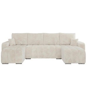 Wohnlandschaft mit Schlaffunktion Kirasso ¦ creme ¦ Maße (cm): B: 320 H: 86