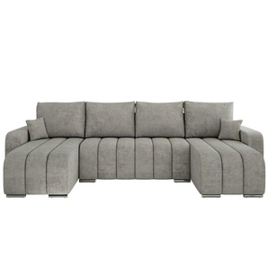 Wohnlandschaft mit Schlaffunktion Kirasso ¦ grau ¦ Maße (cm): B: 320 H: 86