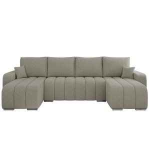 Wohnlandschaft mit Schlaffunktion Kirasso ¦ grau ¦ Maße (cm): B: 320 H: 86