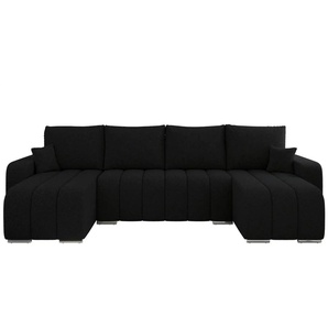 Wohnlandschaft mit Schlaffunktion Kirasso ¦ schwarz ¦ Maße (cm): B: 320 H: 86