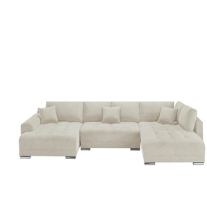 Wohnlandschaft mit Schlaffunktion Lemie ¦ beige ¦ Maße (cm): B: 356 H: 85 T: 218.0