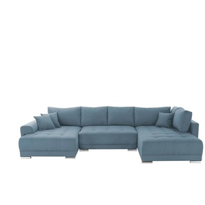 Wohnlandschaft mit Schlaffunktion Lemie ¦ blau ¦ Maße (cm): B: 356 H: 85 T: 218.0