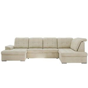 Wohnlandschaft mit Schlaffunktion Madrito ¦ beige ¦ Maße (cm): B: 323 H: 89