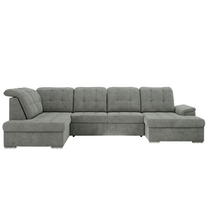 Wohnlandschaft mit Schlaffunktion Madrito ¦ grau ¦ Maße (cm): B: 323 H: 89