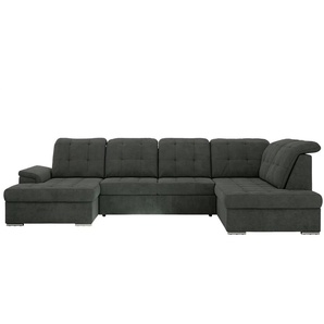 Wohnlandschaft mit Schlaffunktion Madrito ¦ grau ¦ Maße (cm): B: 323 H: 89